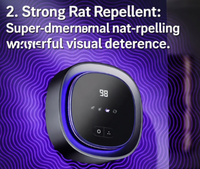 Répulsif à souris ultrasonique USB, écologique, rechargeable, portable, pour intérieur/extérieur, anti-parasites, carré, solide, usage domestique