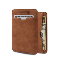 Produsen Dompet Logo Kustom Pribadi Mini Kartu Kredit Minimalis Ramping RFID Pria Dompet Kulit