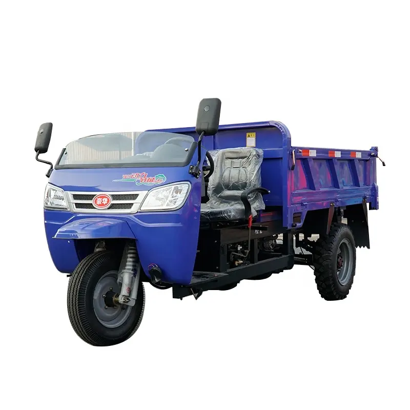 SHANDONG manufacture 22HP engine double seats diesel tricycle cargo dumper price tricycle