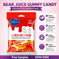 Bonbons gélifiés en forme d'ours, sans gras, sans conservateurs, saveur fruits mélangés, à mâcher, sachet de 108g, vente en gros