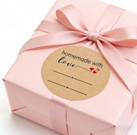 Étiquettes autocollantes personnalisées pour cadeaux, décorations de fête, affaires, étiquettes rondes faites à la main de remerciement, étiquettes d'emballage pour pâtisserie