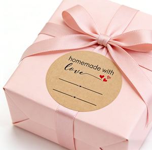 Étiquettes autocollantes personnalisées <span class=keywords><strong>pour</strong></span> cadeaux, décorations de fête, affaires, étiquettes rondes faites à la main de remerciement, étiquettes d'emballage <span class=keywords><strong>pour</strong></span> pâtisserie - Product Image 1