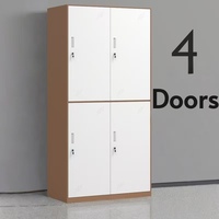 Armoire en acier à 4 portes pour chambre à coucher Armoire de chambre à coucher Armoire de rangement en acier pour vêtements Armoire de rangement pour vêtements des employés
