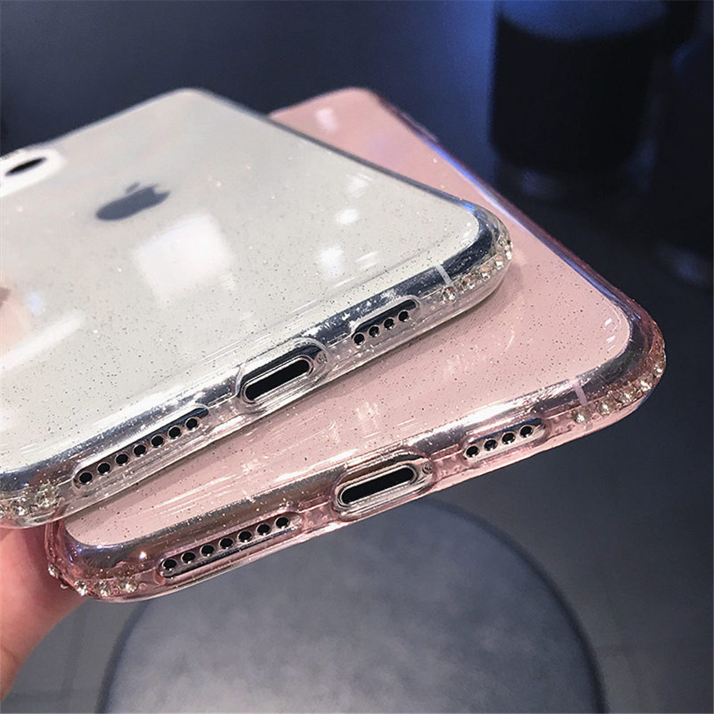 LCHDA Coque Diamant Miroir Pour IPhone 11 6.1", Coque Pour IPhone 11 Strass Diamant 3D Bling Bling Brillant Paillette Transparente Silicone Antichoc Étui Housse Couverture Pour Femme Fille Ado