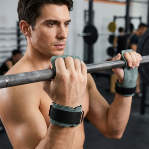 Best Custom Logo Cowhide Leather Gymnastic Gloves for Weightlifting & Pull Ups with Non-Slip Hand Grips - Product Image 1
