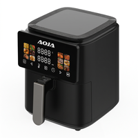 Friteuse à air numérique 4,5 L 1200 W en acier inoxydable avec panier unique et fenêtre de visualisation pour cuisine domestique