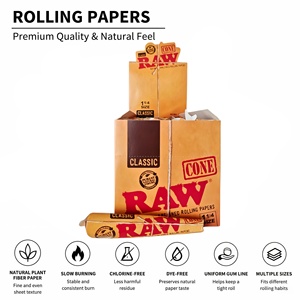 For Classic Brown Cone <b>Rolling</b> Papers 78mm 1 1/4 Natural Plant Fiber Slow Burning 6pieces/smallbox 32smallboxes/display <b>Box</b> - Product Image 1