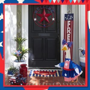 Traje Patriótico para <span class=keywords><strong>Ganso</strong></span> con Gorro a Juego - Disfraz para Mascotas con Bandera Americana de Estrellas y Rayas para Patos y Gansos Blancos Grandes - Product Image 4