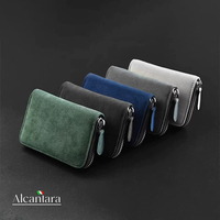 Portefeuille compact en Alcantara de luxe fabriqué en Chine, lisse, durable et élégant