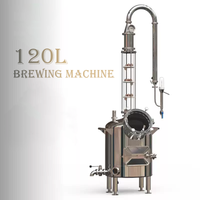 Distillateur d'alcool électrique 120L avec colonne de rectification en cuivre à 4 niveaux et cœur en cuivre intégré pour la production de spiritueux