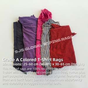 Trapos de limpieza industriales de alta calidad, 100% algodón, hechos con camisetas recicladas, para limpieza. - Product Image 2