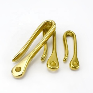 Meetee AP155 Solid Brass <strong>Hook</strong> with Key Ring U-shaped Key Chain Belt Buckle Luggage Accessories Keychain Brass <strong>Dog</strong> <strong>Hooks</strong> - Product Image 5