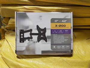 Support mural pour téléviseur X200 en acier laminé à froid noir - Compatible avec les téléviseurs de 17 à 42 pouces, capacité de charge de 22 kg pour les petits écrans - Product Image 4