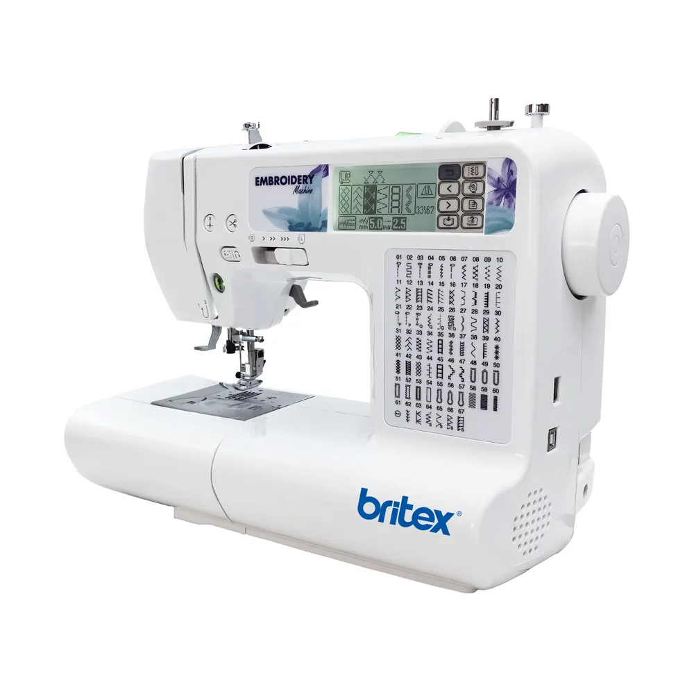 Britex BR-890 الجهة المُصنعة للكمبيوتر والتنزيط المنزلي، آلة خياطة مدمجة من مورد التطريز، آلة تطريز منزلية