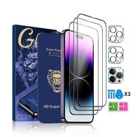 Lot de 3 protections d'écran en verre trempé HD 0,33 mm, qualité AAA pour iPhone 15 14 13 12 XR Pro Max 9H Téléphones mobiles