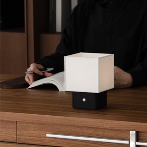 Desk <b>Lamp</b> LED Touch Control Battery Powered White Black Version Home <b>Office</b> Reading Light Geometric Design Portable - Product Image 3