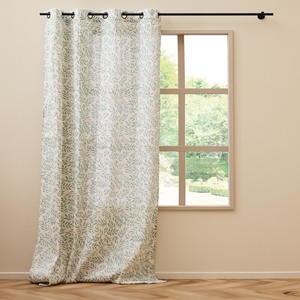 Cortina de Polialgodón con Ojales NAYA LINE, 140x280 cm, Verde Salvia - Product Image 1