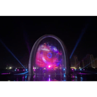 Proyektor Hologram 4K luar ruangan air mancur layar Air Menari mengambang