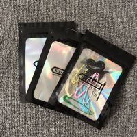 Embalaje de plástico ziplock negro no mate Sellado de almacenamiento de alimentos 4x6 Bolsa de Mylar holográfica con cierre hermético Myplock