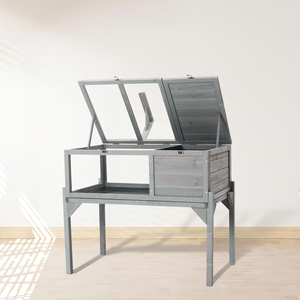 [US Ready Stock]<strong>Tortoise</strong> Habitat Indoor &amp; Outdoor Wooden <strong>Tortoise</strong> <strong>House</strong> with Detachable Legs Reptile Cage for Small Animals - Product Image 1