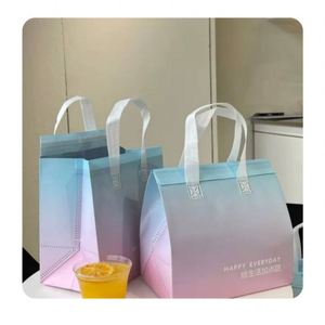 Bolsa Térmica Reutilizable Promocional con Logotipo Personalizado, Bolsa de Almuerzo Aislada de Tela No Tejida al por Mayor para Alimentos - Product Image 1