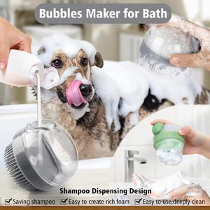 Cepillo de Baño para Perros con Logotipo Personalizado, Dispensador de Champú para Masaje y Aseo de Mascotas, Cerdas de Silicona Suave para Perros y Gatos - Product Image 5