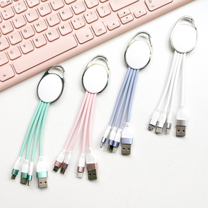Cadeau promotionnel, câble de charge porte-clés 3-en-1 couleur macaron, portable, TPE, 2A, charge rapide, cordon <span class=keywords><strong>USB</strong></span> pour Micro <span class=keywords><strong>USB</strong></span> Type-C, tous les smartphones - Product Image 2