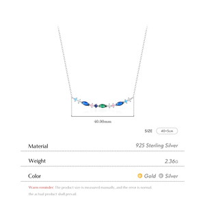 Vintage Neck <strong>Chain</strong> for Women Fine Jewelry 925 Sterling <strong>Silver</strong> Exquisite Elegant <strong>Long</strong> Summer Color Pendant Necklace - Product Image 3