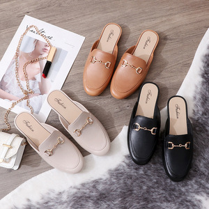 Sandalias de mujer de punta cerrada, estilo pantufla, para verano, exterior, cómodas, modernas, sin cordones, informales, para uso diario, directamente de fábrica. - Product Image 1