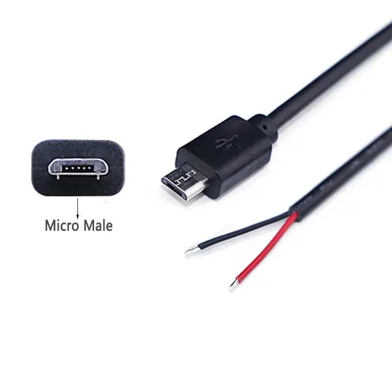 Micro-Stecker 4-adrig 0,3 m/1m USB-Mini kabel anpassen Micro-Stecker Buchse zu 4-adrigem Draht verzinnt offenes Ende