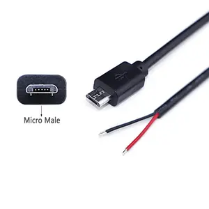 Micro Male 4 Core 0.3m/1m Customize USB Mini Cable Micro Male Female To 4 Core Wire Tinned Open End