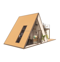 Villa moderne de luxe en A-frame, à faible hauteur, isolée thermiquement, maison préfabriquée modulaire triangulaire pour appartement ou chalet préfabriqué