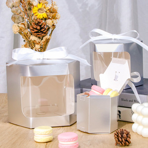 Eco-Friendly High-End White Rigid <strong>Cardboard</strong> Cake <strong>Boxes</strong> With Clamshell Design Magnetic Closure Handle Ribbon Four-Color Printing - Product Image 4