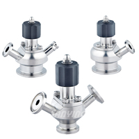 Válvula de Muestreo Aséptica Sanitaria con Tapón de PTFE de Alta Calidad Ss316l con Doble Entrada/Salida, Abrazadera Triple Tc 25.4mm 50.5mm
