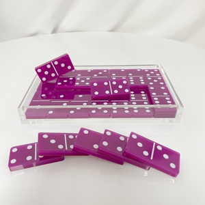 ชุดเกมโดมิโนอะคริลิคสีดำ 6 ชิ้น ขนาดใหญ่ แบบคู่ 9 พร้อมกล่องโดมิโนเปล่าสำหรับพิมพ์ลายแบบซับลิเมชั่นตามสั่ง ฟรี - Product Image 3