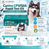 Bandelette de test rapide combinée CPV/GIA pour chiens, détection rapide de l'antigène du parvovirus et de la giardie, kit de diagnostic vétérinaire pour cliniques