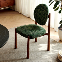 Chaise Bailey style vintage français rétro, dossier en bois massif, chaise de salle à manger avec revêtement en tissu, mobilier de maison, nouveauté 2025 pour salon