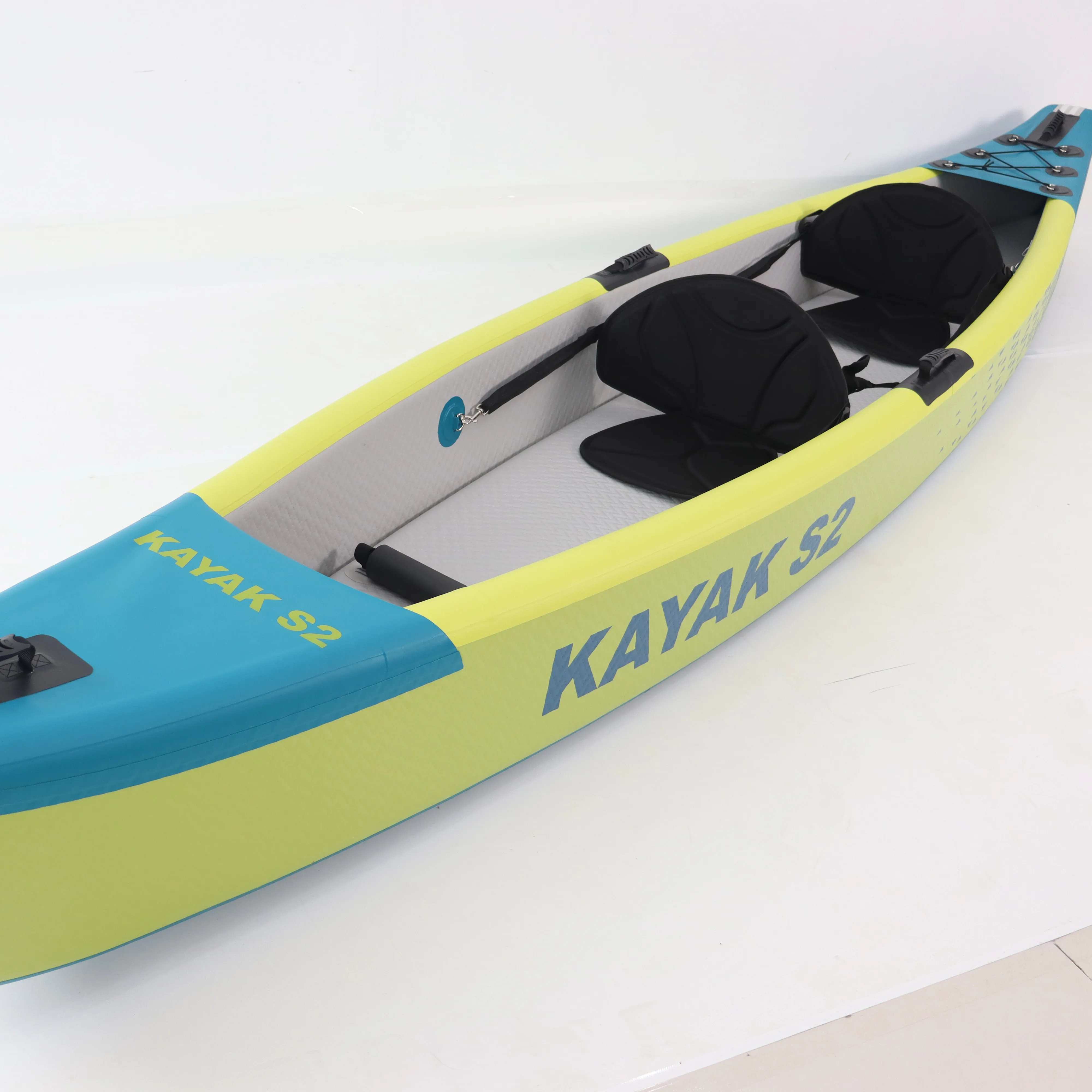 New Arrival Nhanh Chóng Vận Chuyển Bán Buôn 2 Người Drop Stitch Durable Inflatable Câu Cá Kayak Canoe Chèo Thuyền