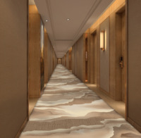Tapis d'usine Tapis imprimé en nylon de luxe résistant au feu Tapis de couloir de couloir d'hôtel cinq étoiles de luxe