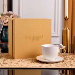 Luxury Handmade Porcelain Tea <b>Cups</b> <b>Set</b> Fine Bone China Coffee <b>Cup</b> and Saucer - Product Image 4