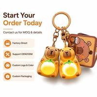 Hot verkopende 2026 nieuw design schattige cartoon gloeiende capibara yuzu fruit buik zachte charme voor party favor sleutelhanger