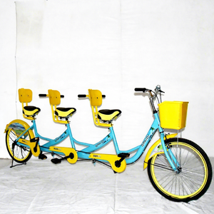Bicicleta Familiar <span class=keywords><strong>de</strong></span> Tres Personas con Cuadro <span class=keywords><strong>de</strong></span> Acero <span class=keywords><strong>de</strong></span> Alto Carbono <span class=keywords><strong>de</strong></span> 24 Pulgadas, Frenos V, Asiento <span class=keywords><strong>de</strong></span> Cuero y Cuadro sin Colín para Alquiler en Atracciones Turísticas - Product Image 2