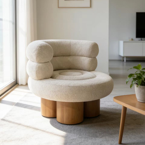 <span class=keywords><strong>Fauteuil</strong></span> individuel minimaliste italien, style nordique, en laine d'agneau blanche, avec accoudoirs en métal, <span class=keywords><strong>fauteuil</strong></span> de salon, coussin en éponge pour salon, chambre à coucher - Product Image 6