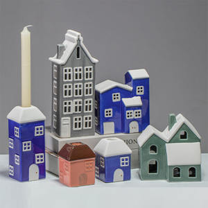 Artículo caliente Cerámica Diseño de moda Casas de Navidad Pueblo con LED Decoración del hogar Decoración de Navidad - Product Image 5