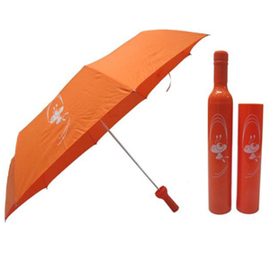 Relatiegeschenk Zonnescherm Reizen Regenachtige Zonnige 3 Opvouwbare Paraplu 'S Met Logo Opvouwbare Wijnfles 3 Opvouwbare Paraplu - Product Image 5