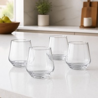 Lot de verres à vin sans pied en verre sodocalcique, design moderne, luxe, personnalisables, étanches, transparents, pour la maison et les mariages