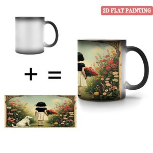 Novelty Mug Frosted Black 11oz <b>Ceramic</b> Heat Sensitive Color Changing <b>Cup</b> - Product Image 4