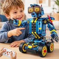 Vente en gros usine : Jouet de construction robot RC transformable 6 en 1, télécommandé 2.4G, thème dinosaure, blocs STEM pour enfants