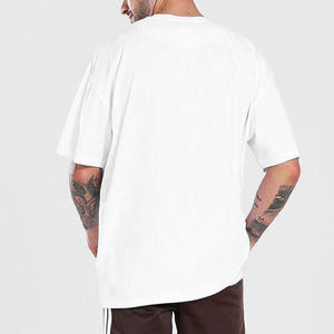 <b>White</b> Drop Shoulder Cotton <b>Tshirts</b> Manufacturer Streetwear Boxy Round Neck T-shirt Heavy Weight Oversized Blank t Shirt - Product Image 3