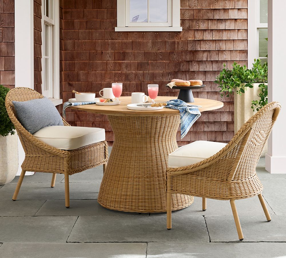 All Weather Wicker Round Dining Table Set Furniture Tables Outdoor